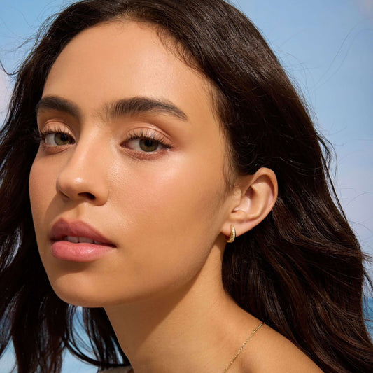 The Dainty Teardrop Diamond Huggies