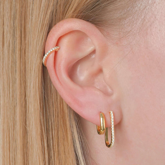 The Modern Oval Huggie Hoops