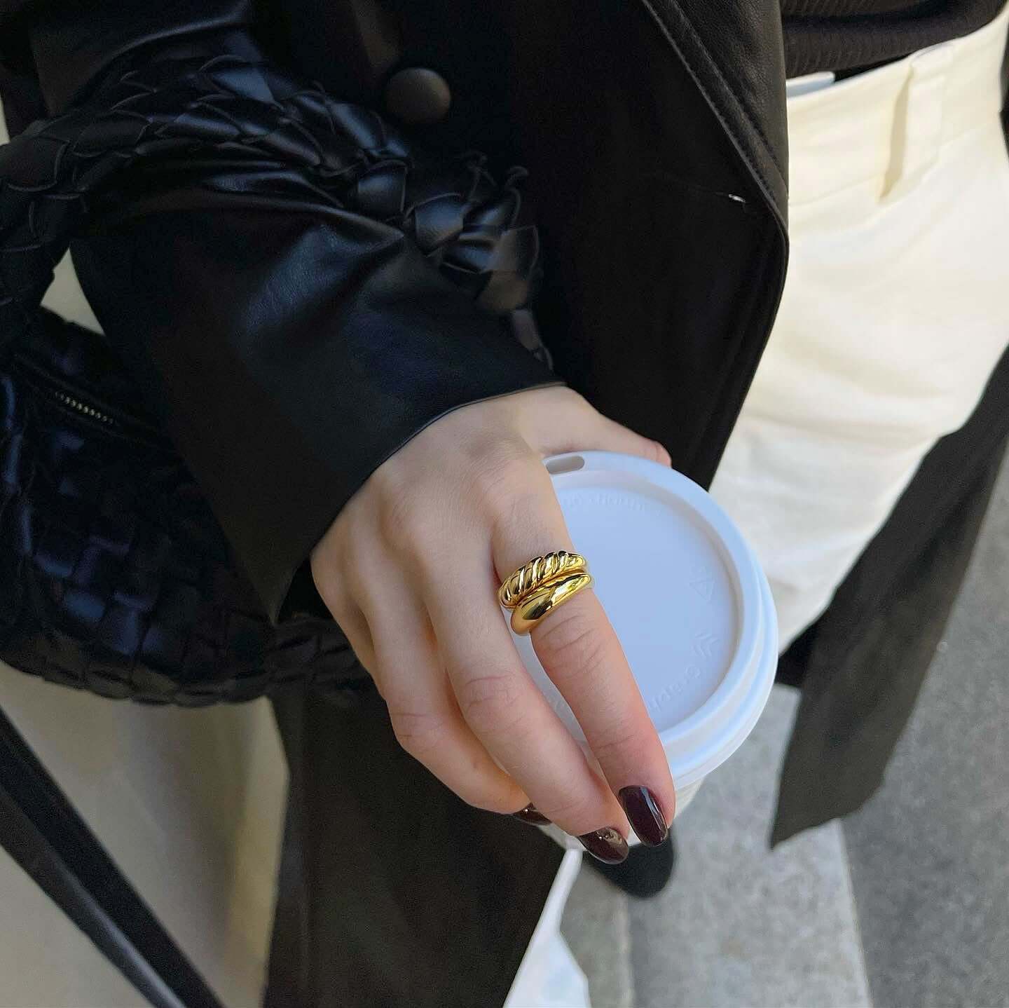 The Sculptural Croissant Dome Ring