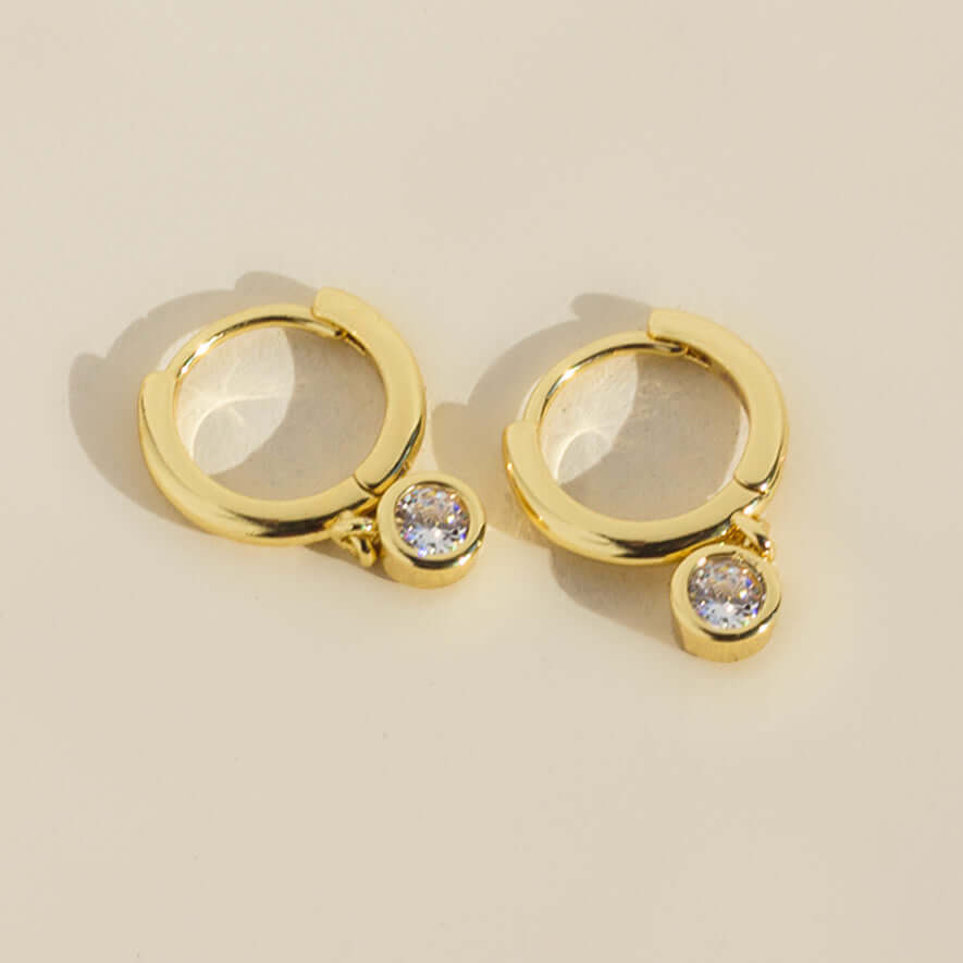 The Diamond Drop Huggie Hoops