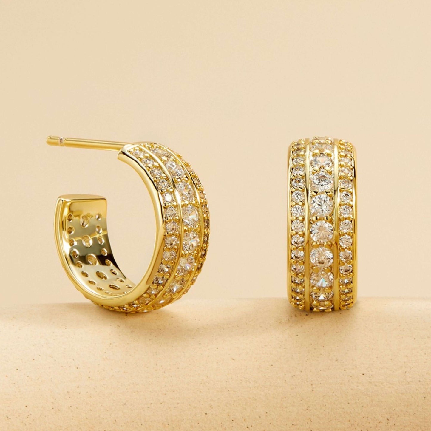 The Sparkle Pave Dome Hoops