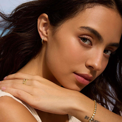 The Diamond Bezel Huggie Hoops