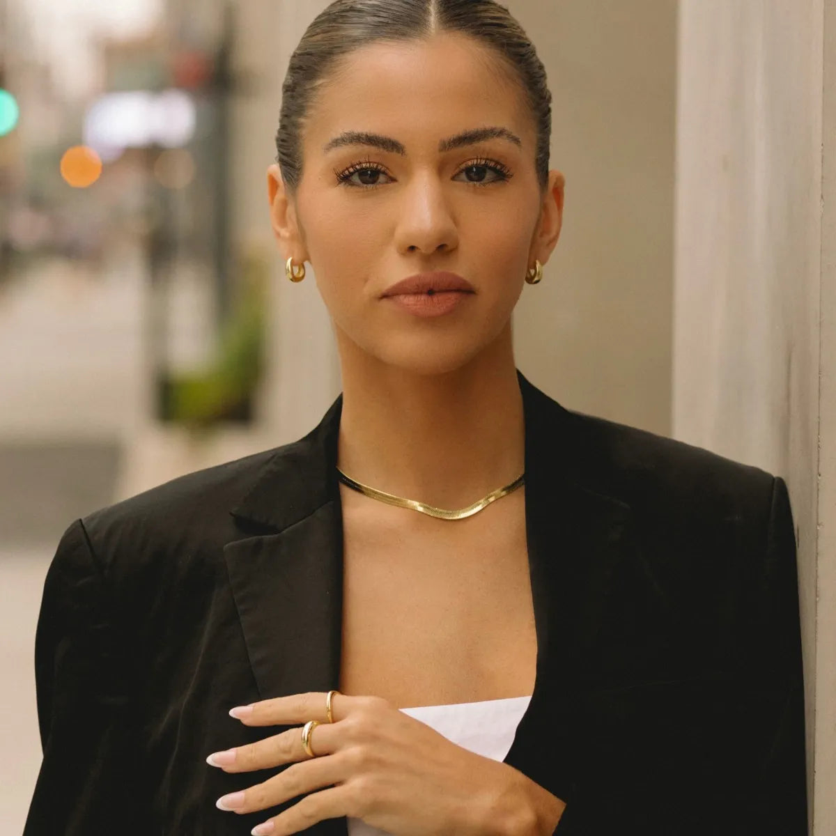 The Bold Gold-Filled Herringbone Necklace