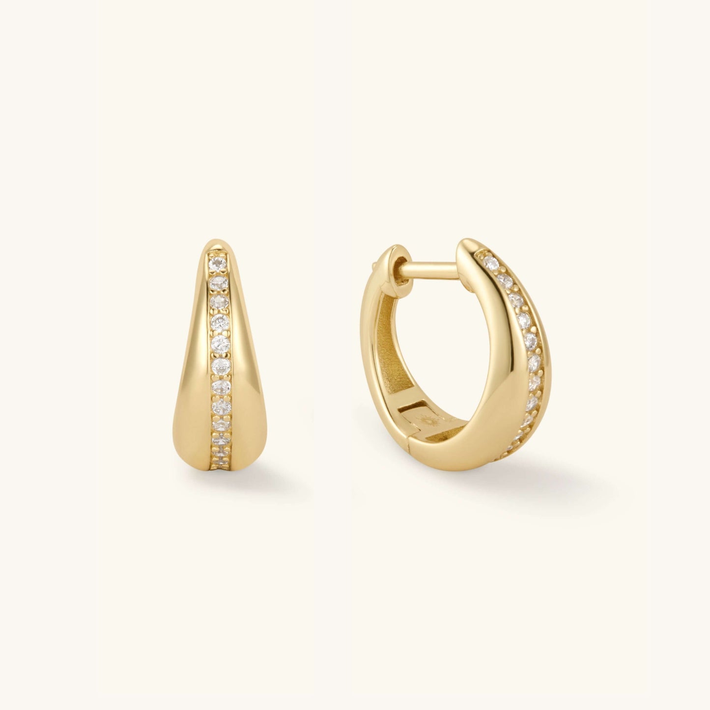 The Dainty Teardrop Diamond Huggies