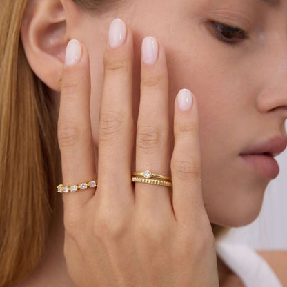 The Solitaire Bezel Stacking Ring