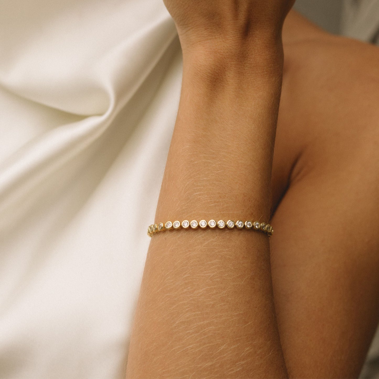 Gold Filled Diamond Bezel Bracelet