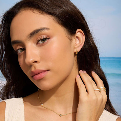 The Dainty Teardrop Diamond Huggies