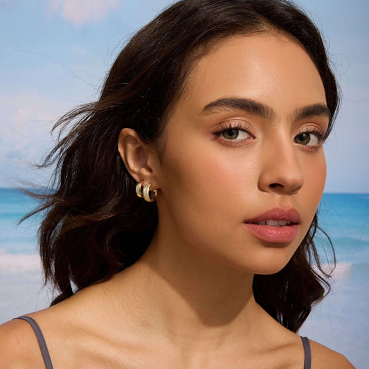 The Sparkle Pave Dome Hoops