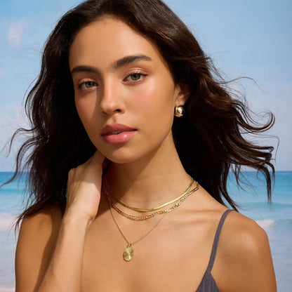 Gold Filled Oval Sun Necklace