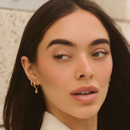 The Diamond Drop Huggie Hoops