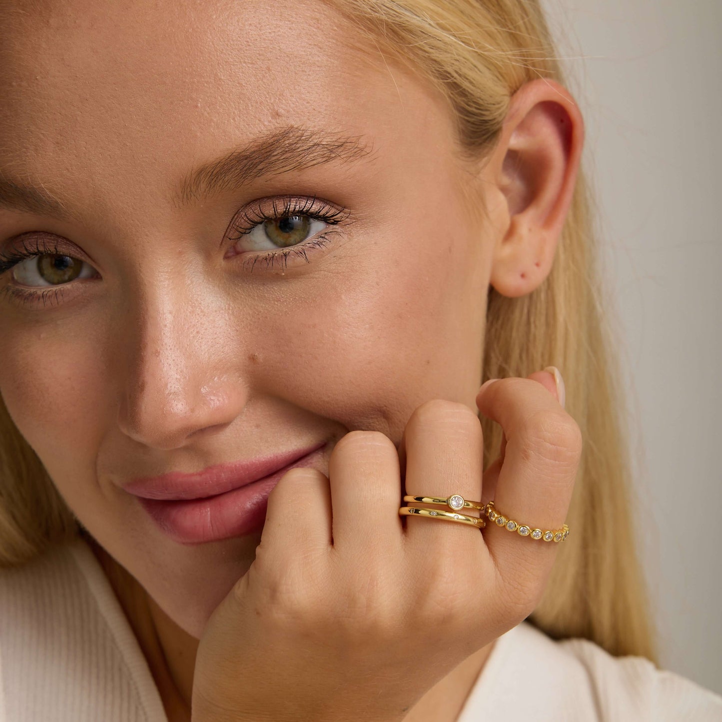 The Solitaire Bezel Stacking Ring