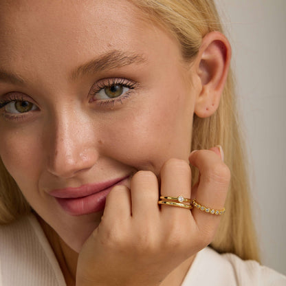 The Solitaire Bezel Stacking Ring