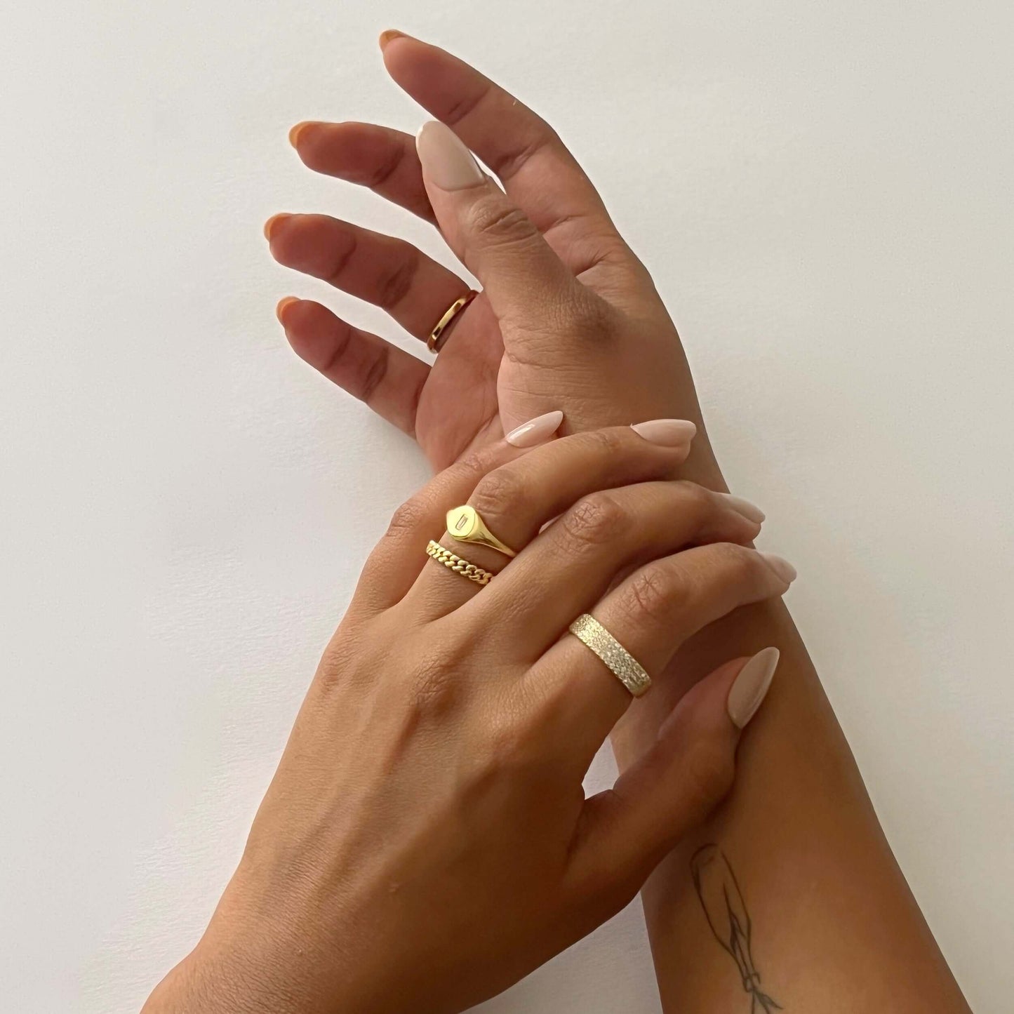 The Sparkle Baguette Signet Ring