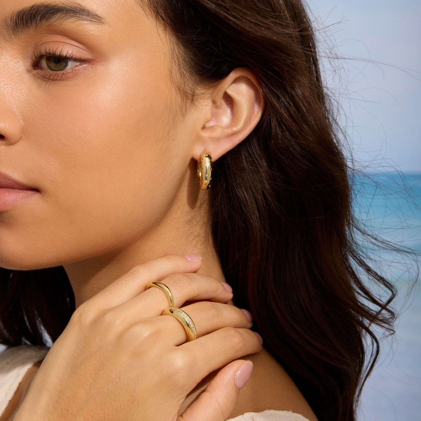 The Bold Gold-Filled Sparkle Hoops
