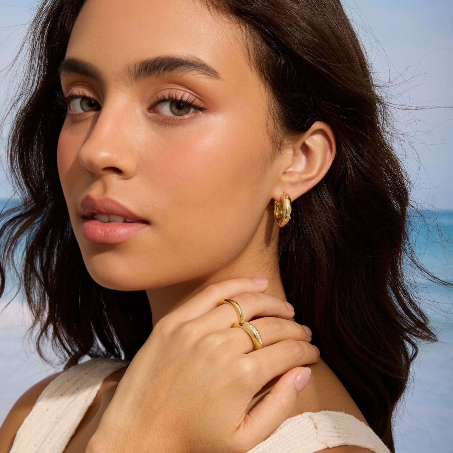 The Bold Gold-Filled Sparkle Hoops