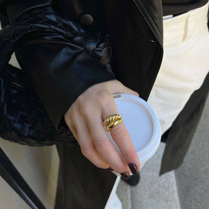 The Sculptural Croissant Dome Ring