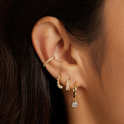 The Diamond Drop Huggie Hoops