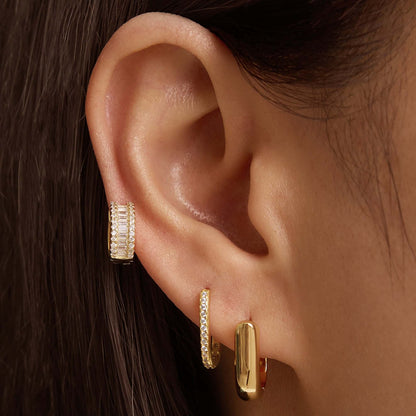 The Modern Oval Huggie Hoops