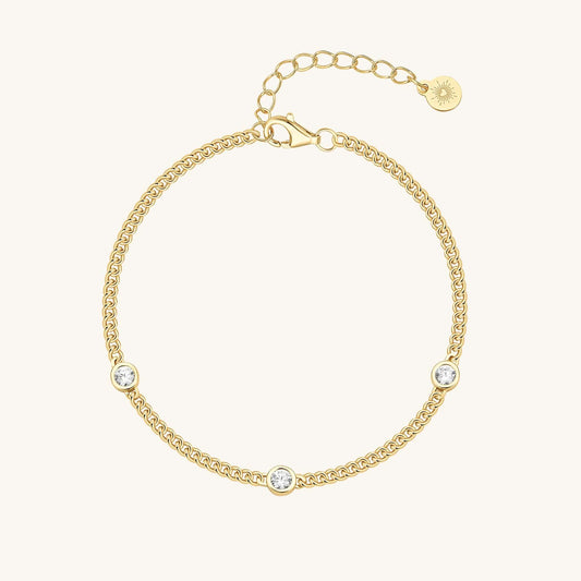 The Sparkle Bezel Curb Bracelet