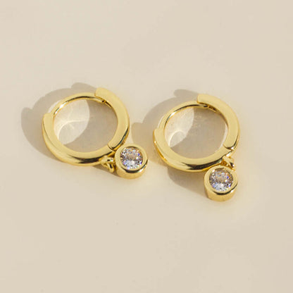 The Diamond Drop Huggie Hoops