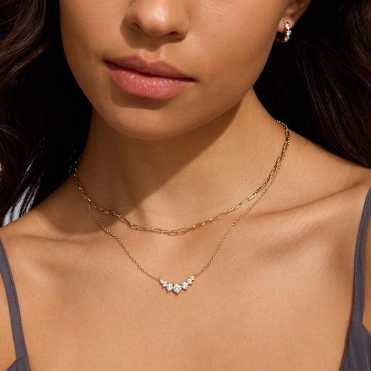The Diamond Cluster Bar Necklace