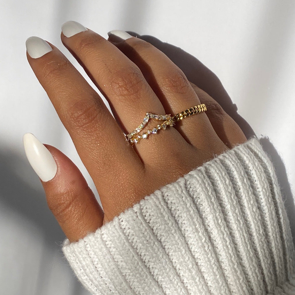 The Diamond Chevron Stacking Ring