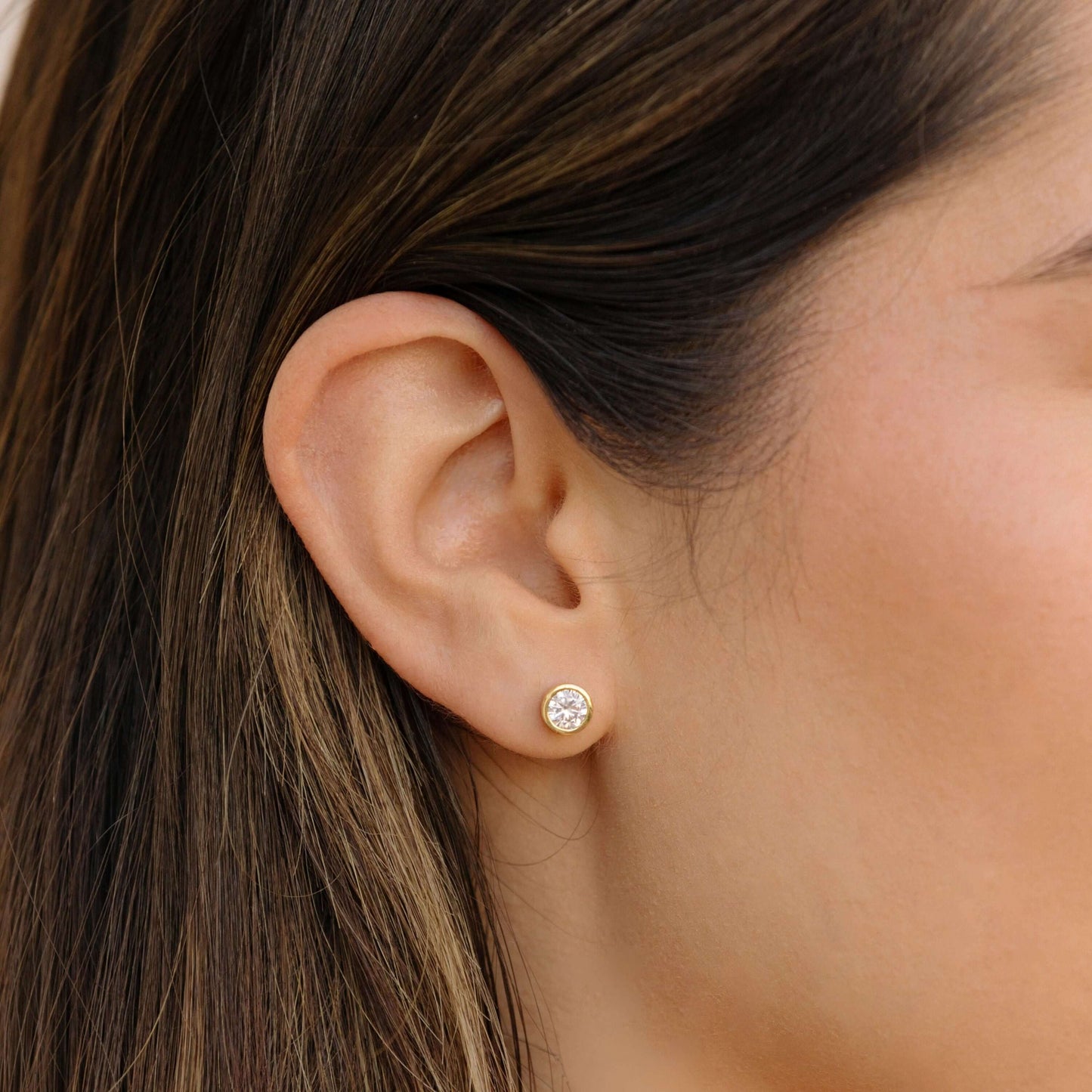 The Minimalist Diamond Bezel Studs