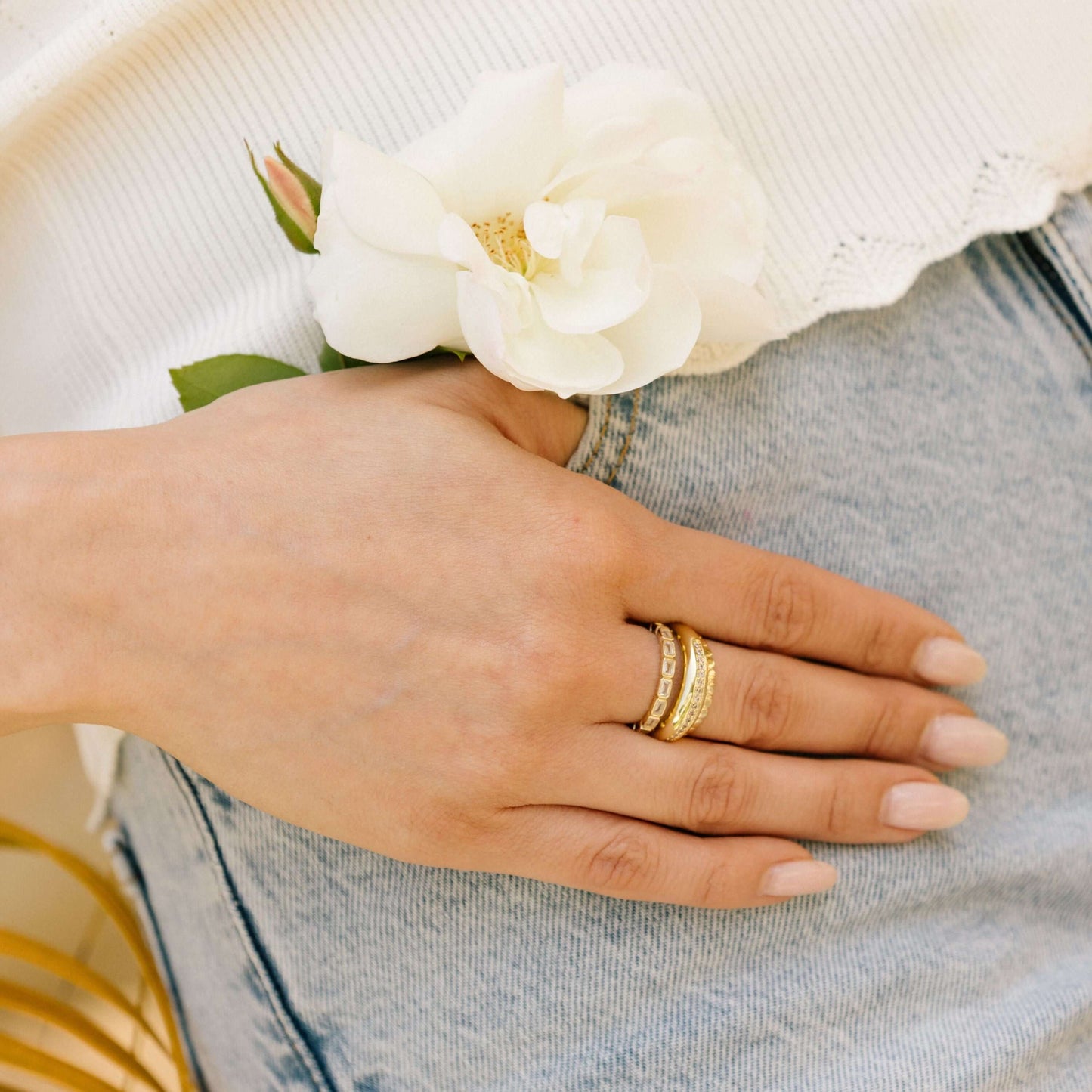 The Emerald Bezel Eternity Band