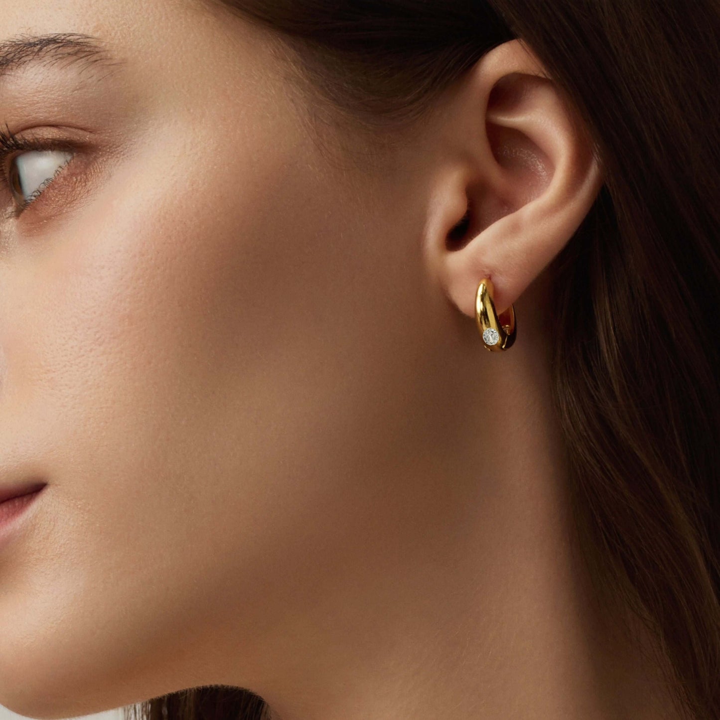 The Vintage Bezel Dome Hoops