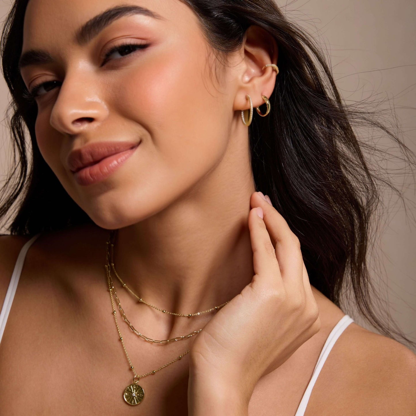 The Classic Midi Gold Hoops