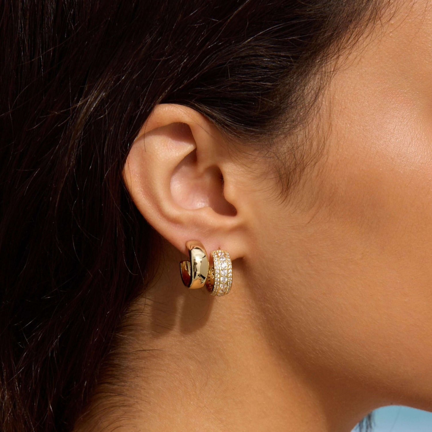 The Sparkle Pave Dome Hoops