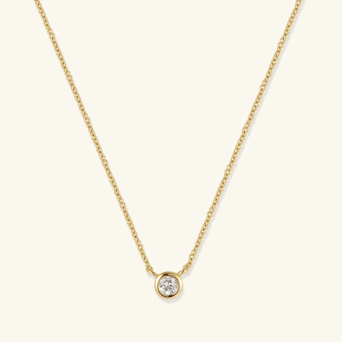The Solitaire Diamond Bezel Necklace