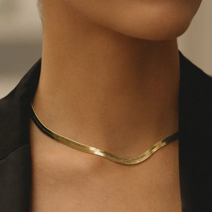 The Bold Gold-Filled Herringbone Necklace