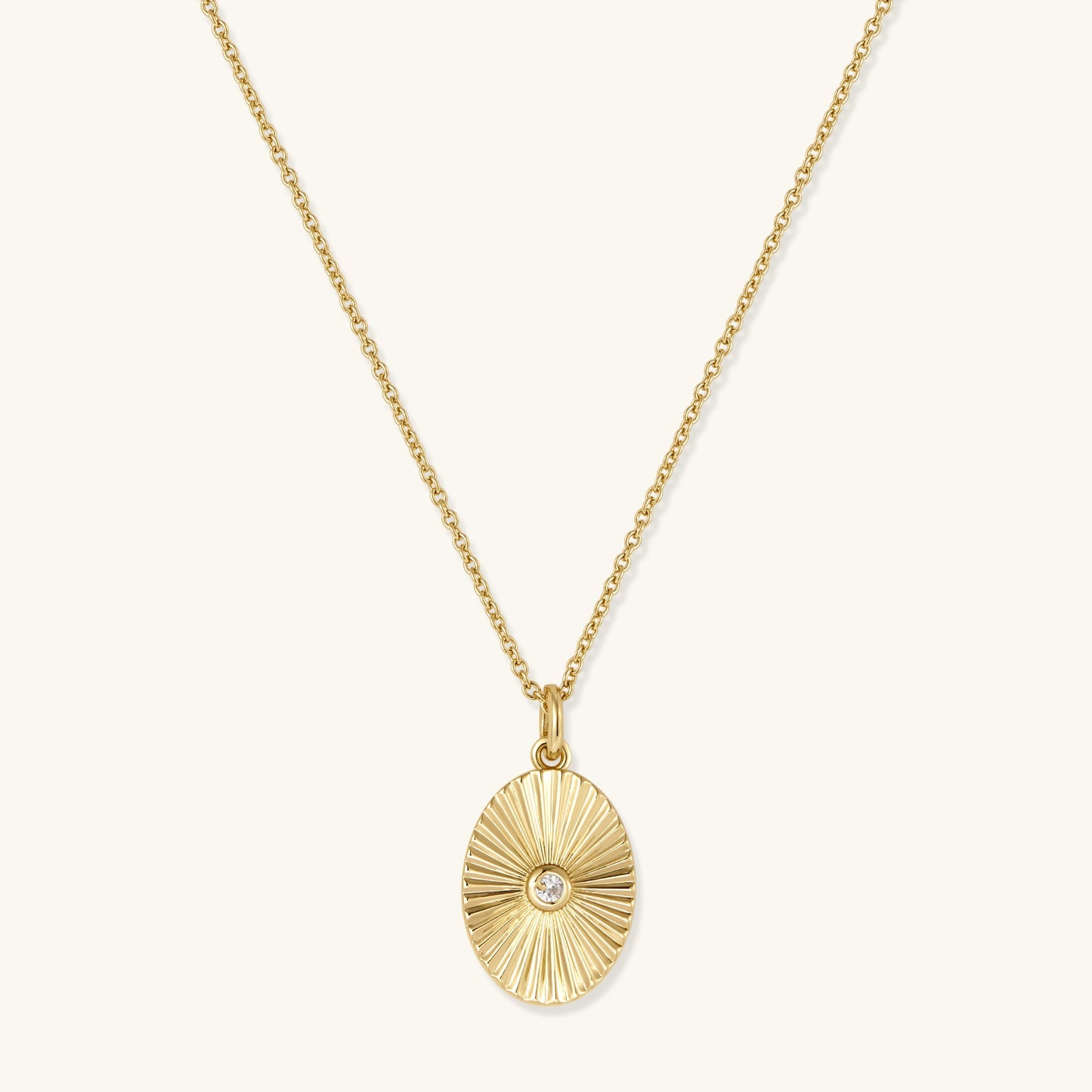 Gold Filled Oval Sun Necklace