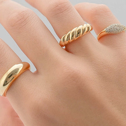 The Sculptural Croissant Dome Ring
