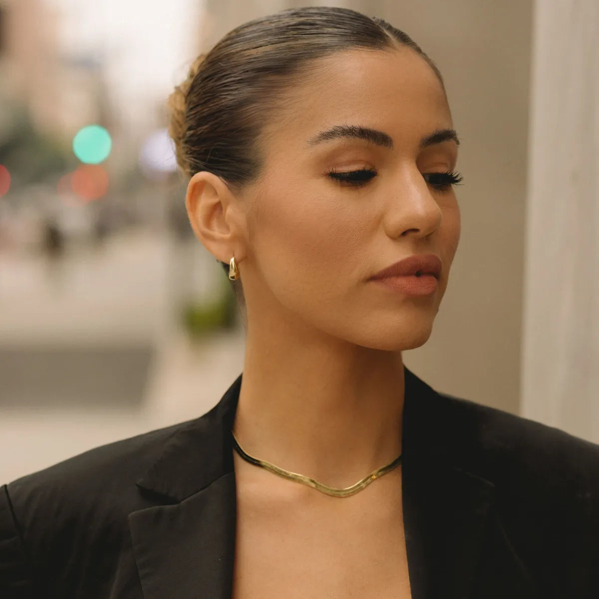 The Bold Gold-Filled Herringbone Necklace