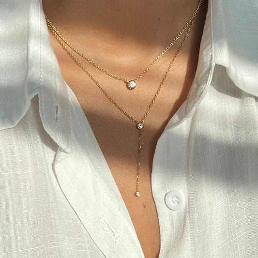 The Solitaire Diamond Bezel Necklace