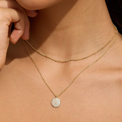 The Sparkle Pave Disc Necklace