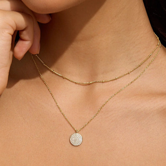 The Sparkle Pave Disc Necklace