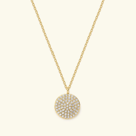 The Sparkle Pave Disc Necklace