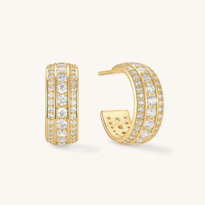 The Sparkle Pave Dome Hoops