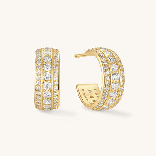 The Sparkle Pave Dome Hoops
