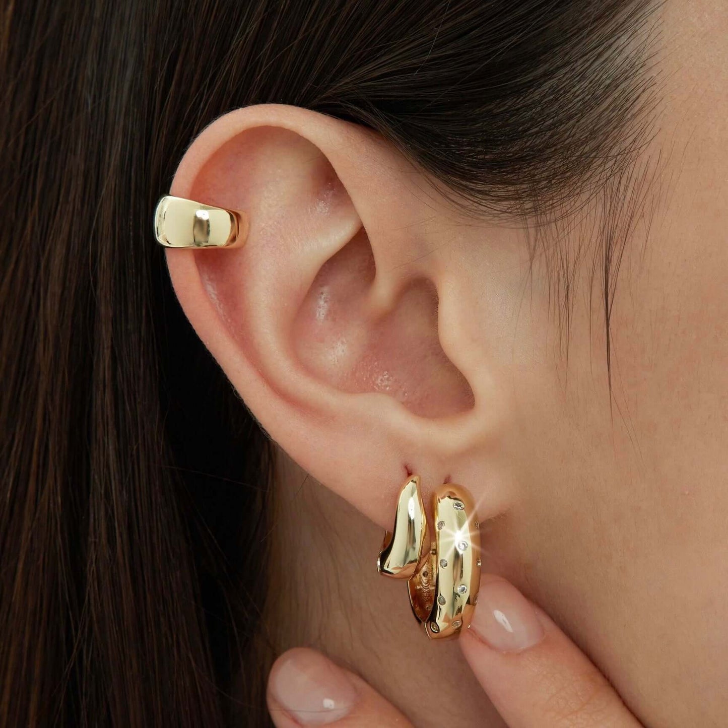 The Bold Gold-Filled Sparkle Hoops