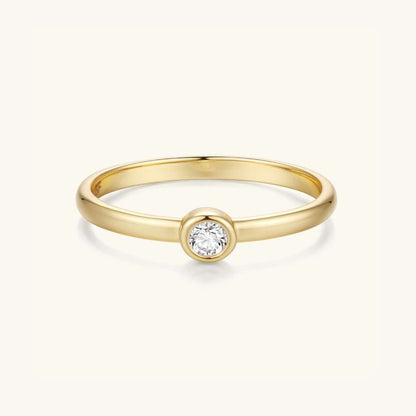 The Solitaire Bezel Stacking Ring