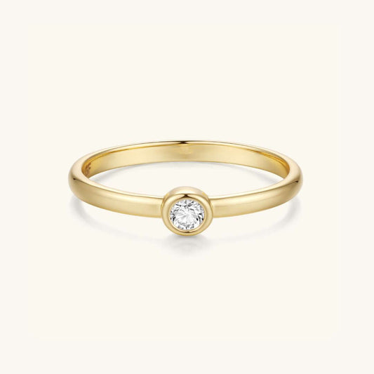 The Solitaire Bezel Stacking Ring