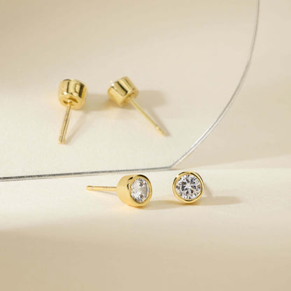 The Minimalist Diamond Bezel Studs