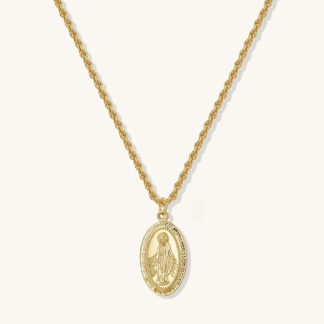 The Divine Virgin Mary Medallion Necklace