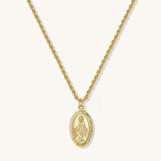 The Divine Virgin Mary Medallion Necklace